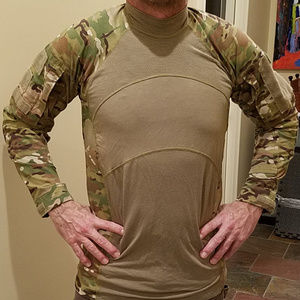 CAMO Camoflauge Army Military Combat Shirt (Sz L)